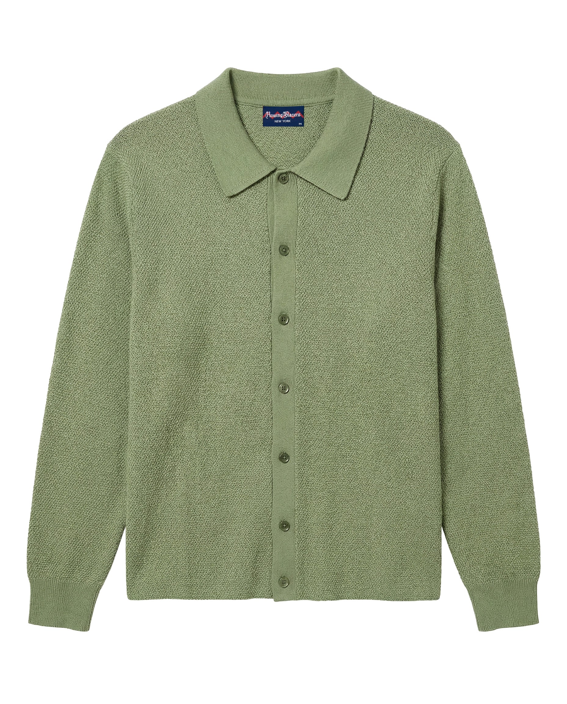 Men's Seed Stitch Dress Shirt Sweater Green - Image 4