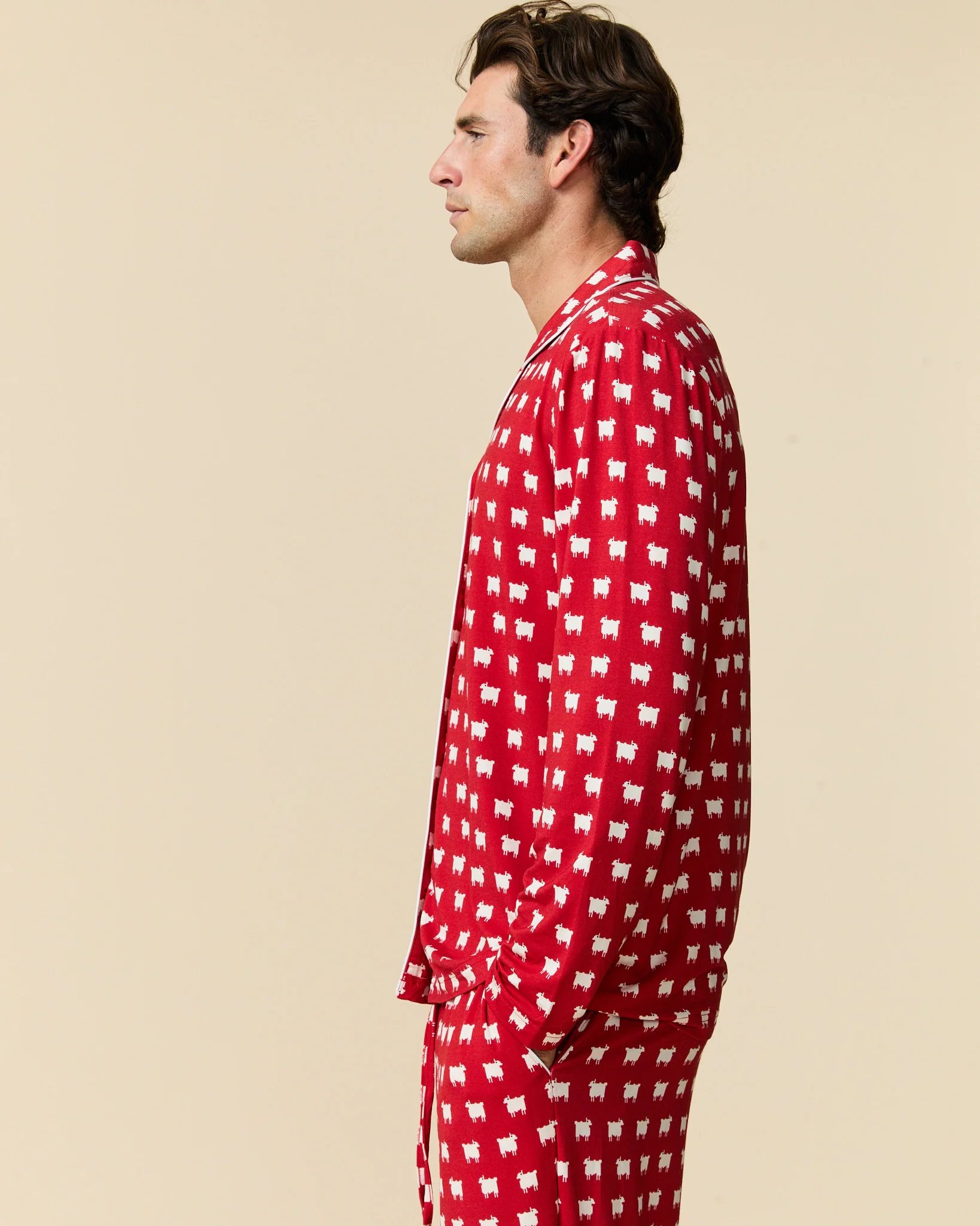 Men's Sheep Pajama Set Diana Red - Image 6