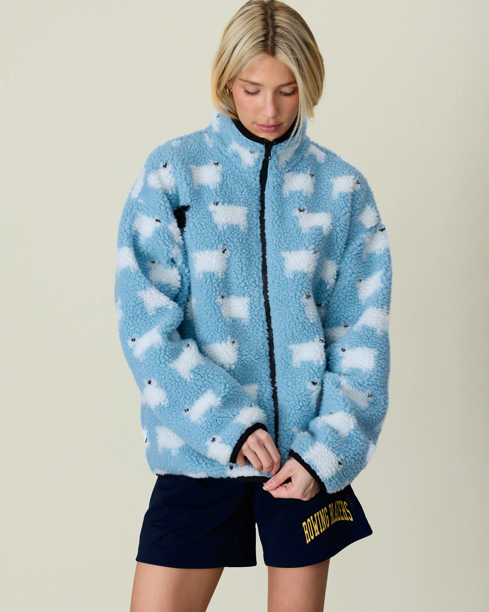Sheep Sherpa Jacket Blue - Image 3
