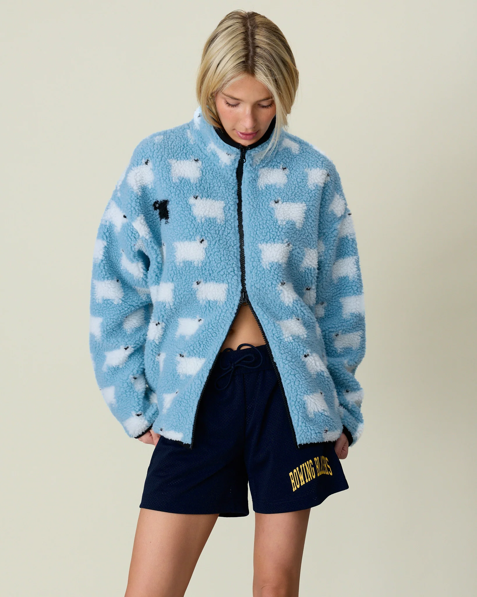 Sheep Sherpa Jacket Blue - Image 4
