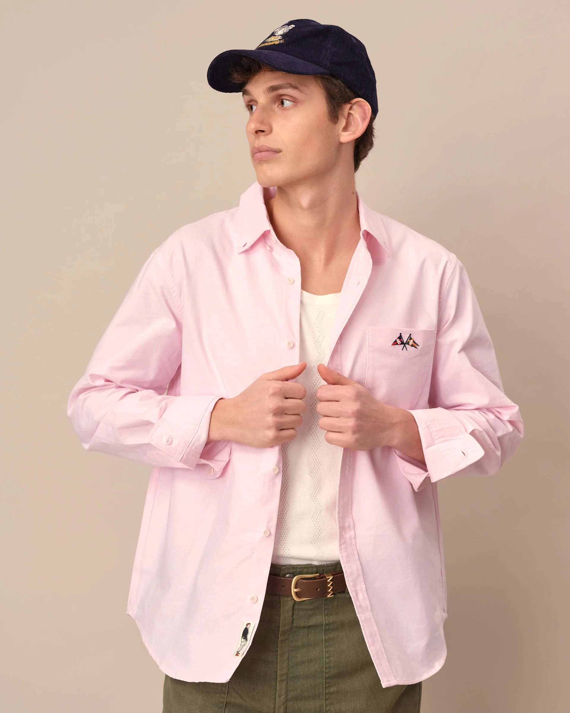 Men's Solid Oxford Shirt Pink