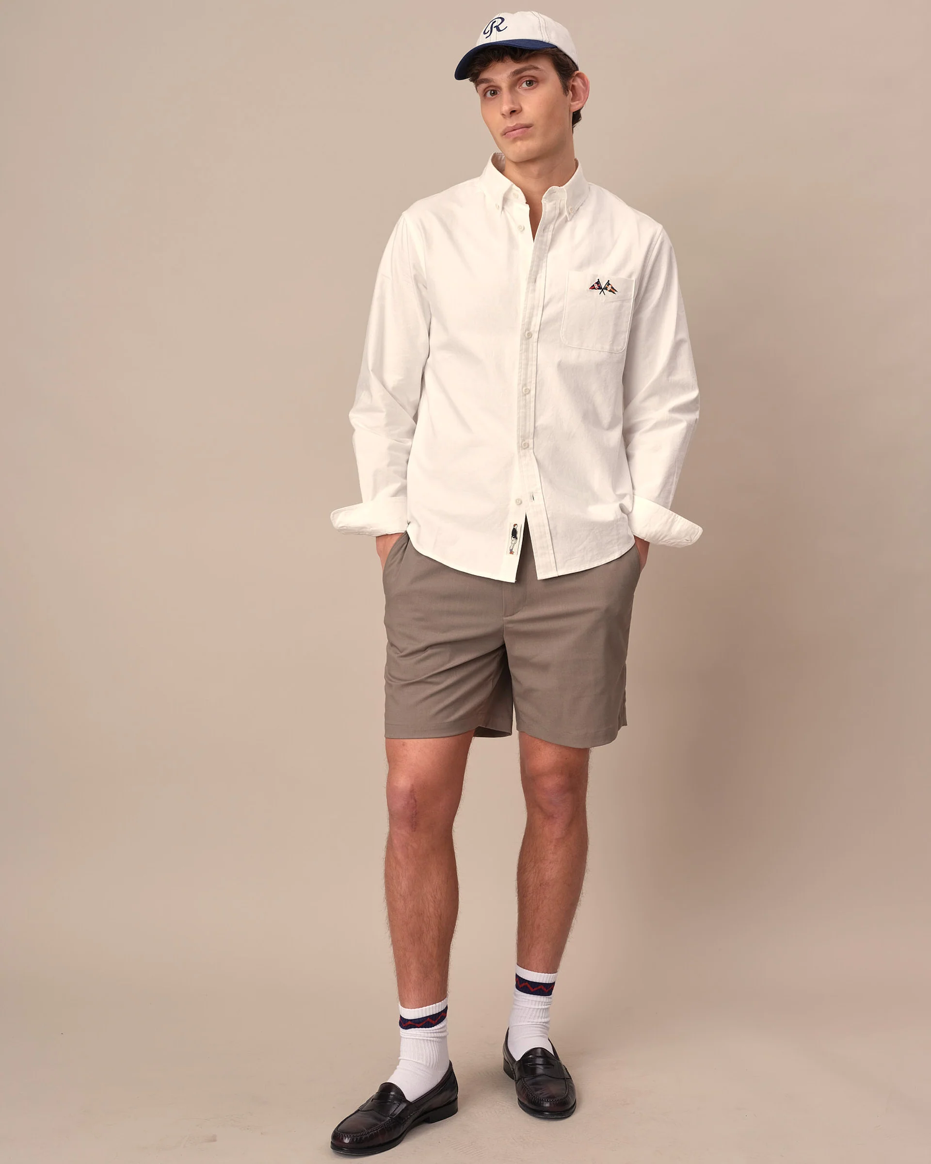 Men's Solid Oxford Shirt White