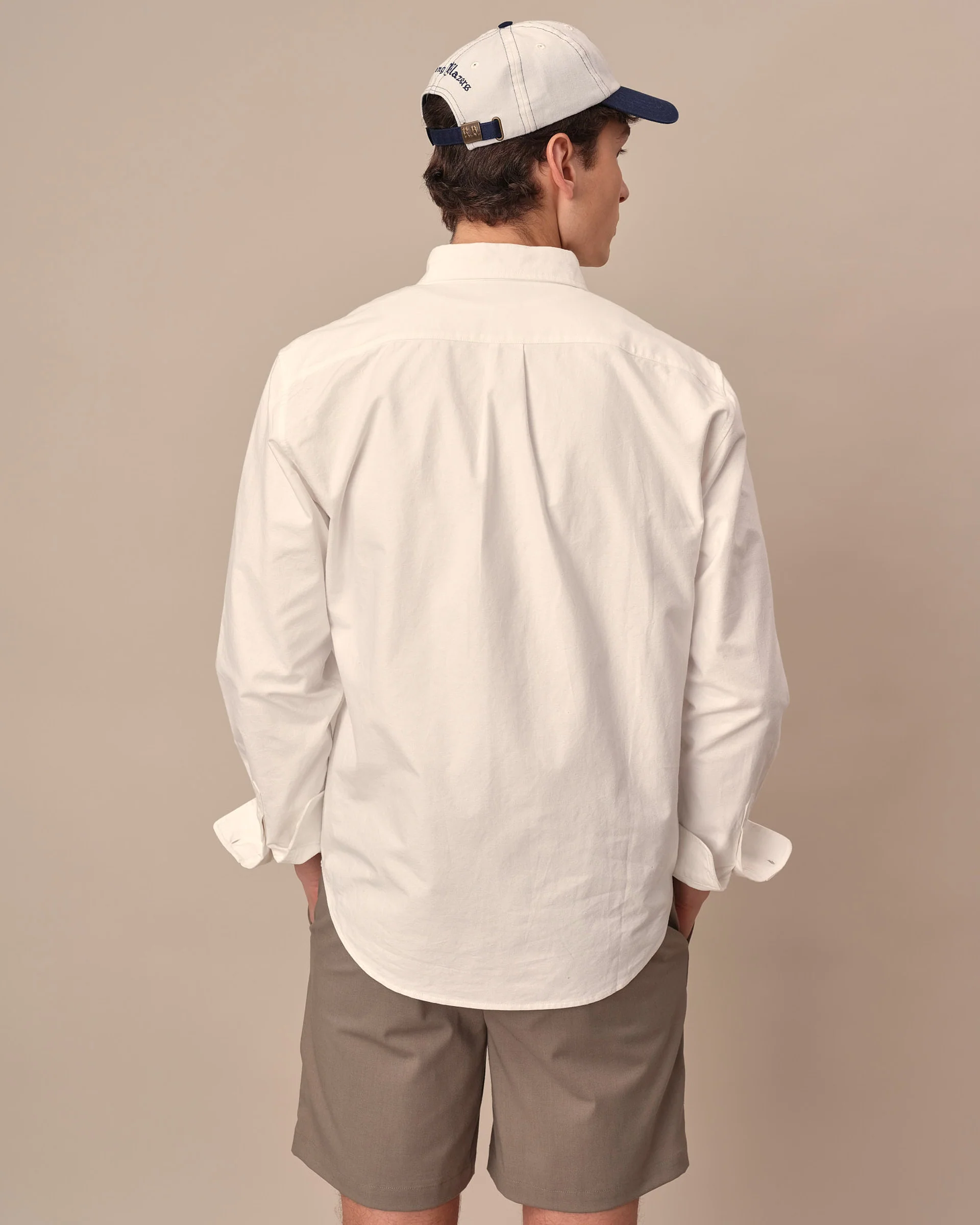 Men's Solid Oxford Shirt White - Image 4