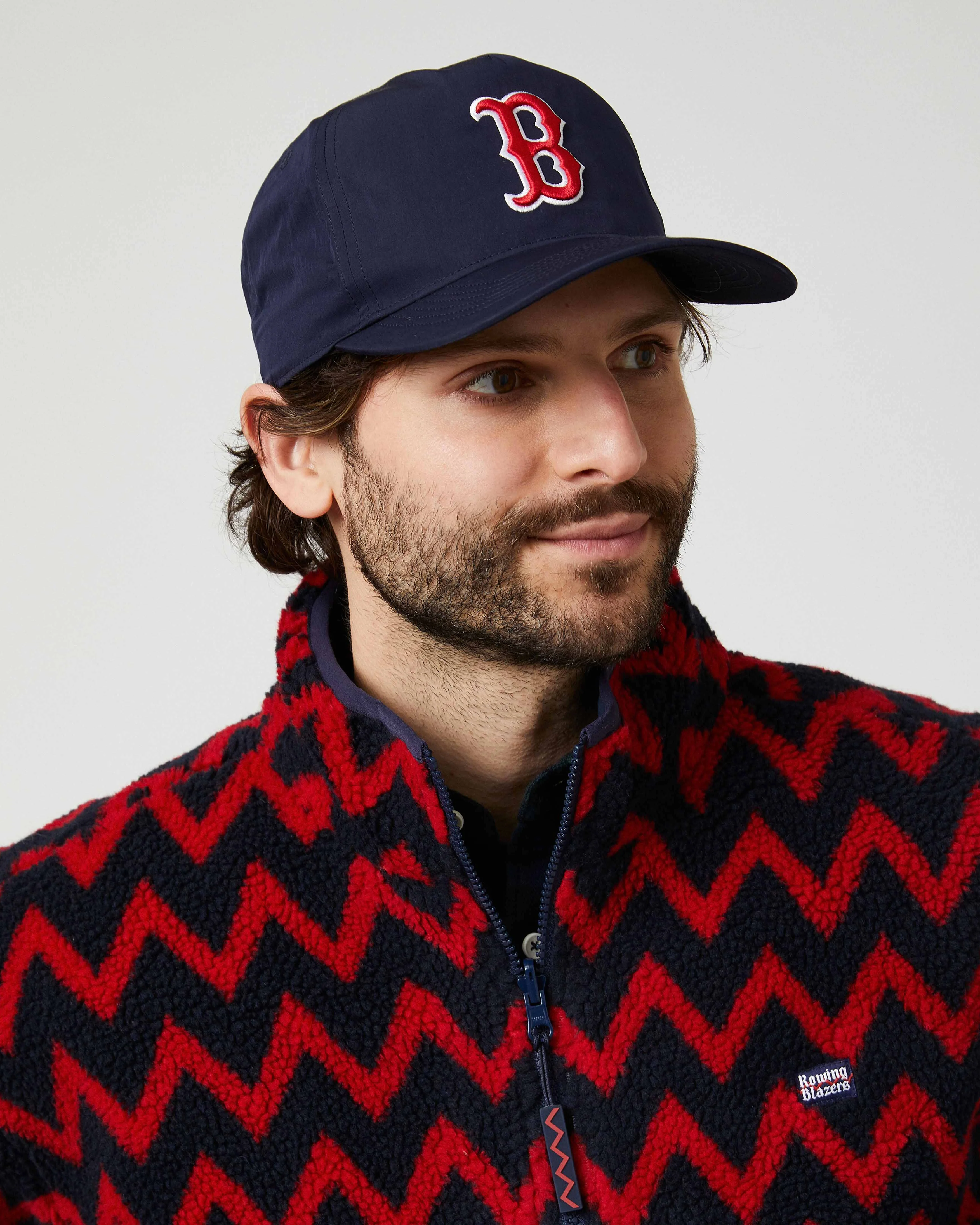 Men's Solid Reversible Sherpa Half Zip Navy - Image 5