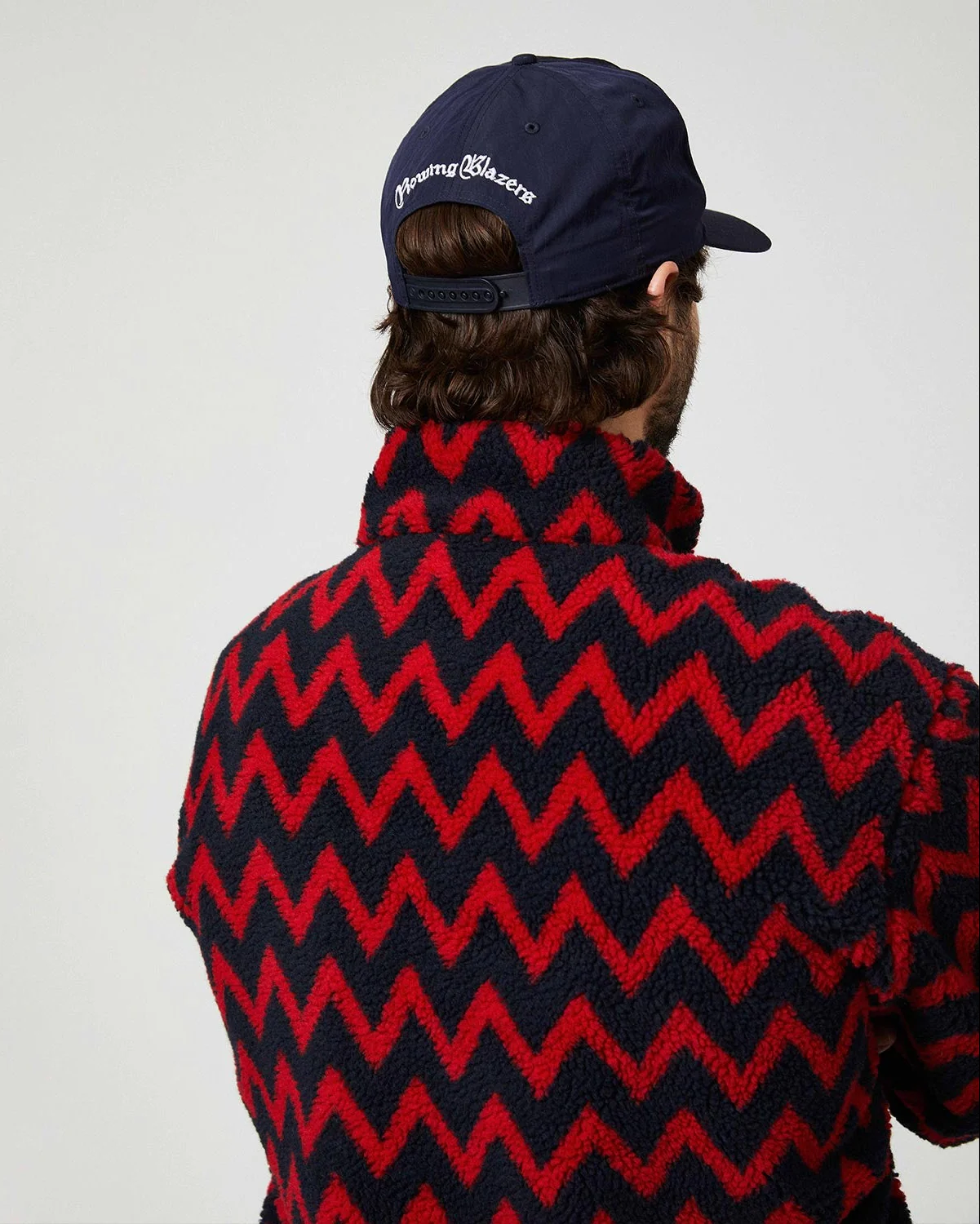 Men's Solid Reversible Sherpa Half Zip Navy - Image 6