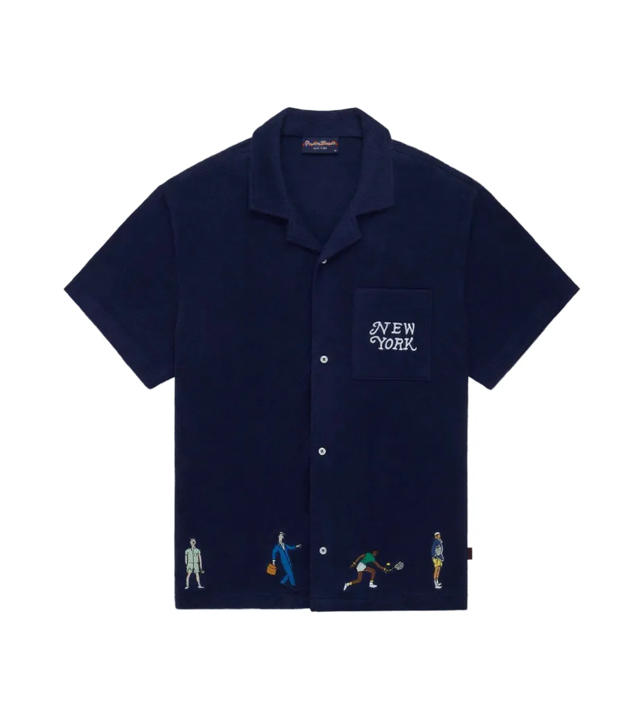 Men's Terry Safari Shirt Evening Blue - Image 8