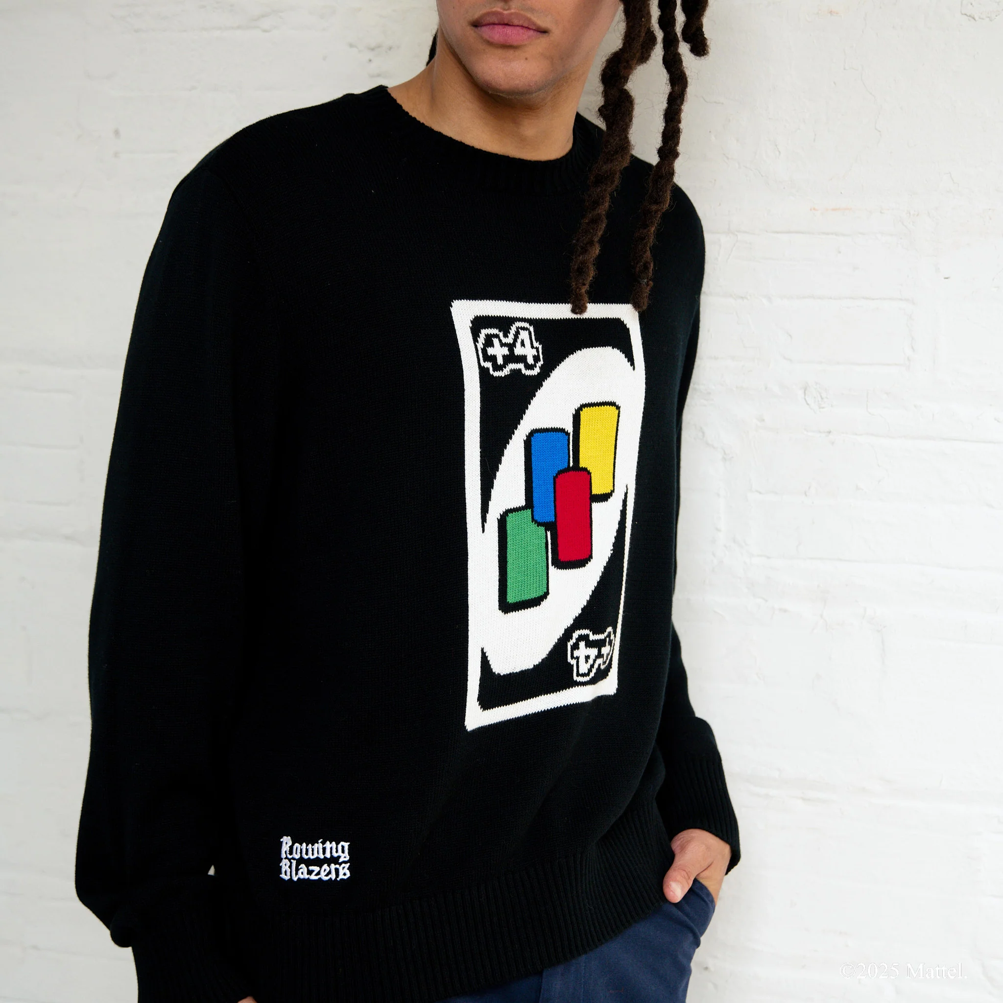 Men's UNO™ Draw Four Cotton Sweater Black - Image 3