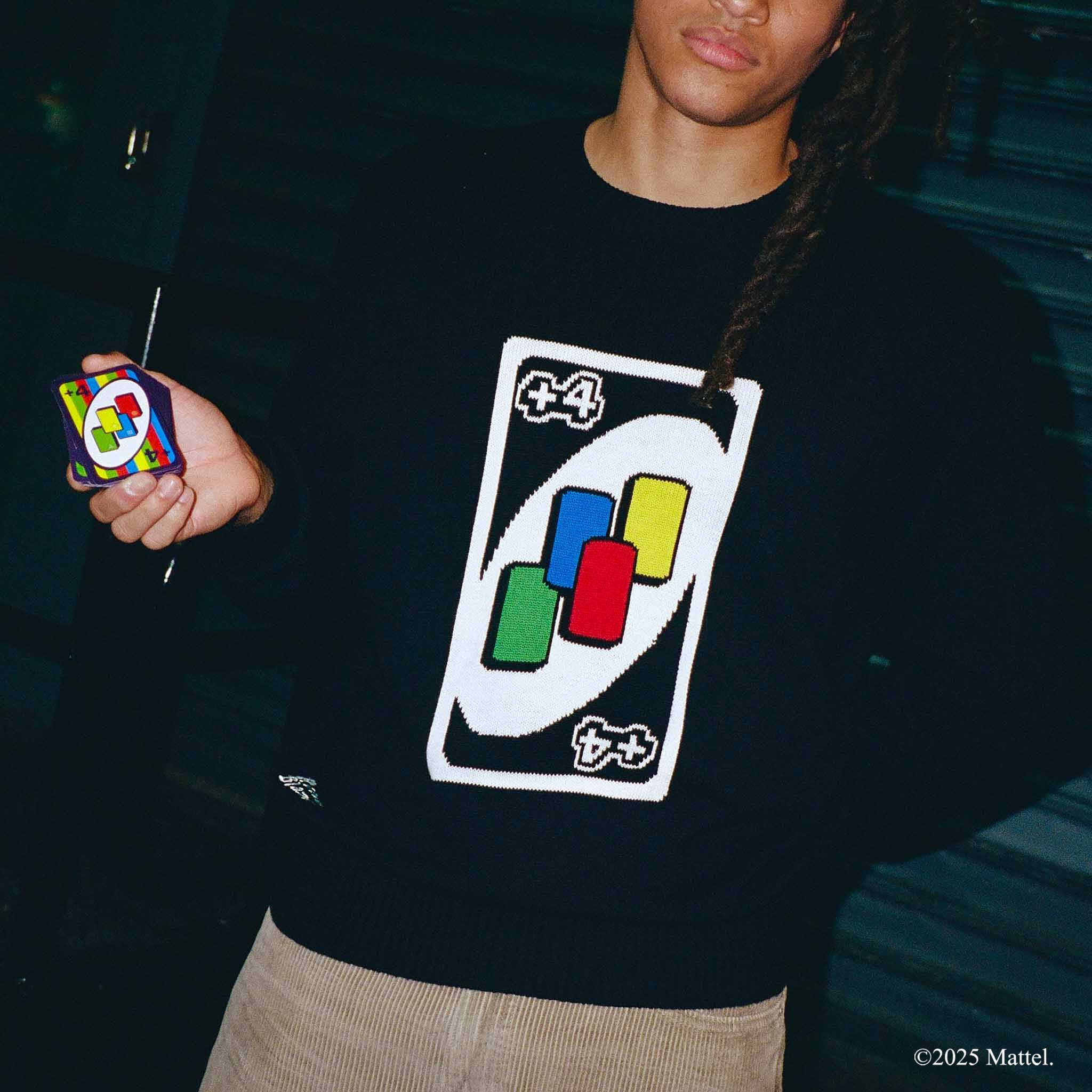 Men's UNO™ Draw Four Cotton Sweater Black - Image 4