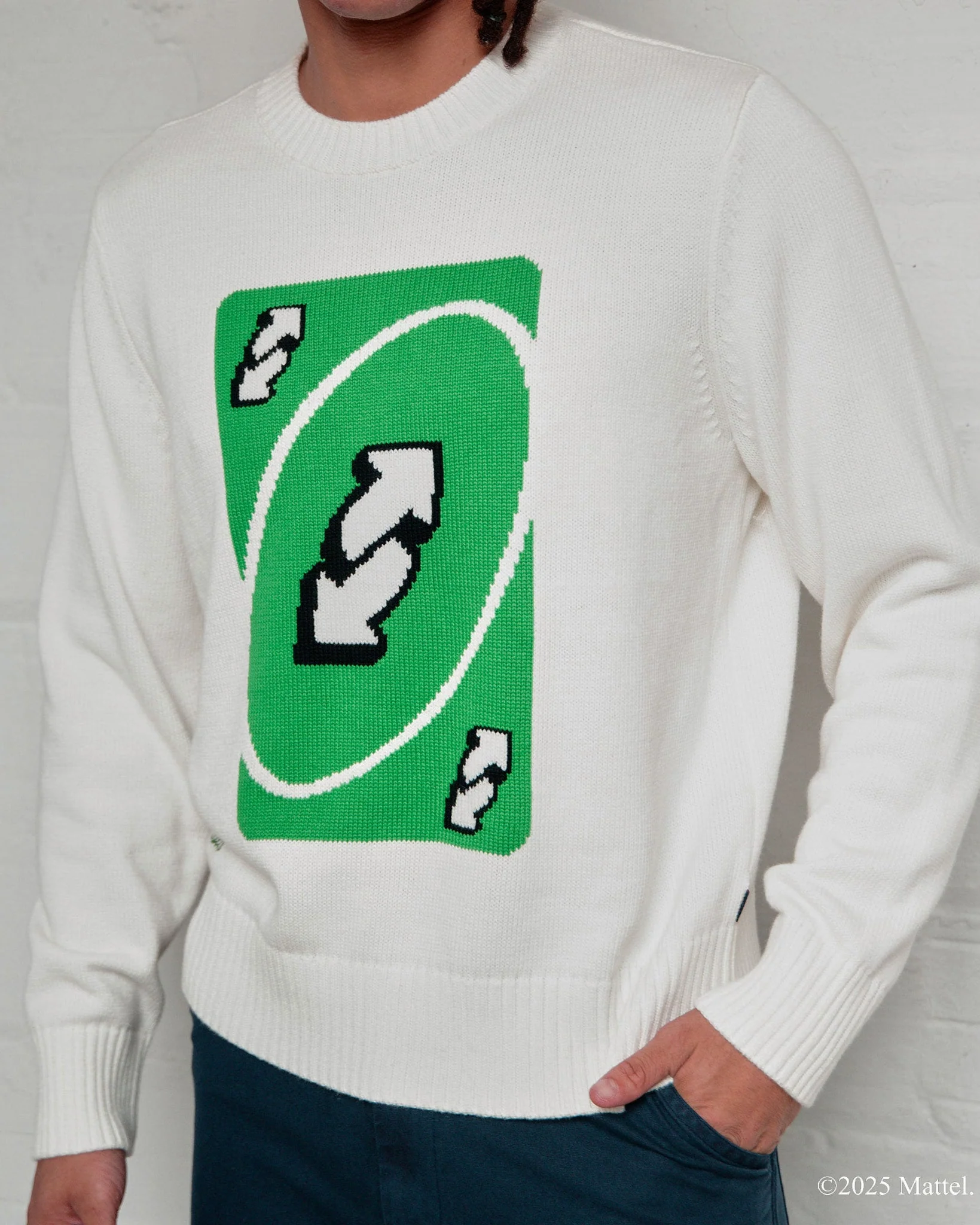 Men's UNO™ Reverse Cotton Cashmere Sweater Cream - Image 4