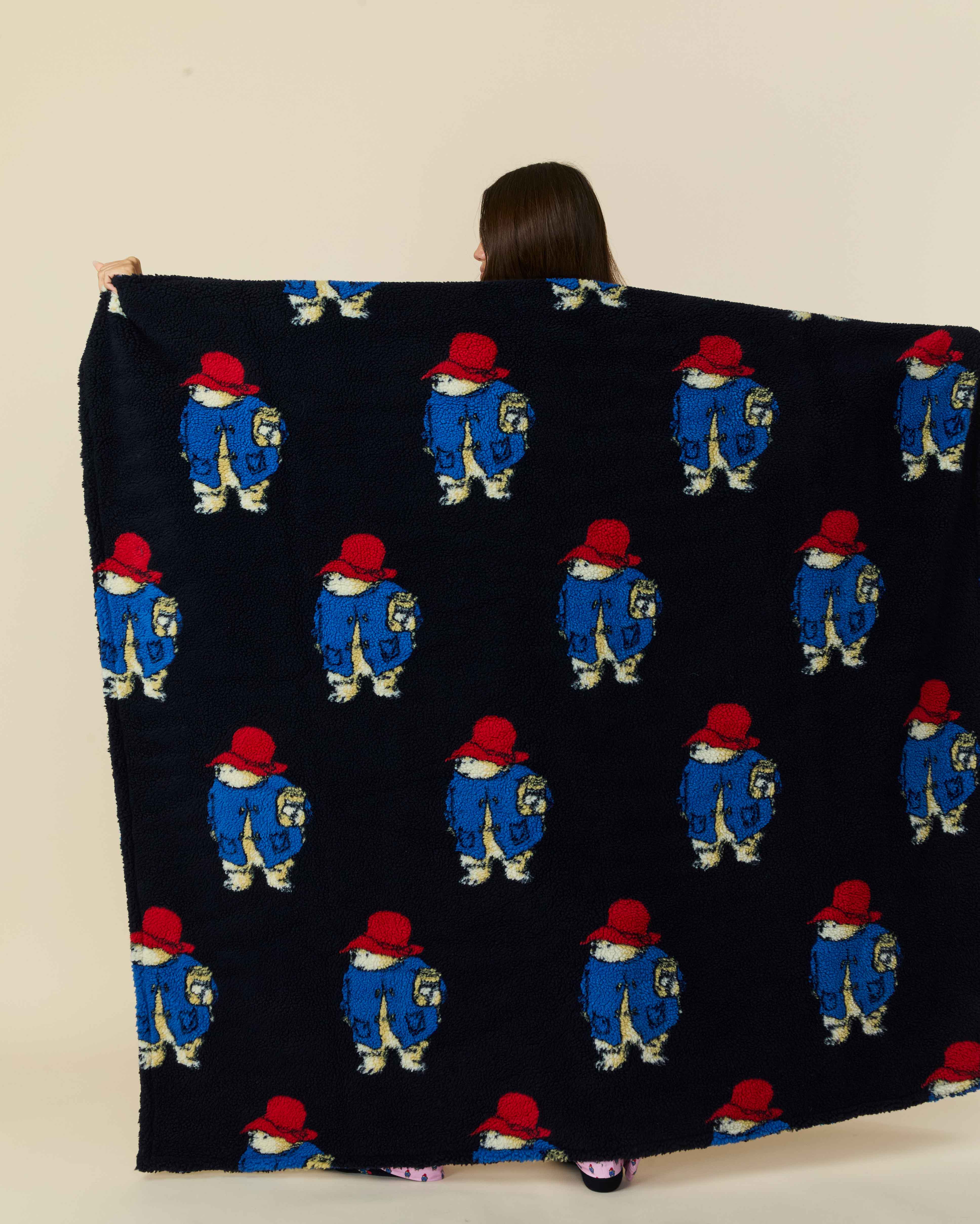 Paddington Sherpa Throw Blanket Navy - Image 3
