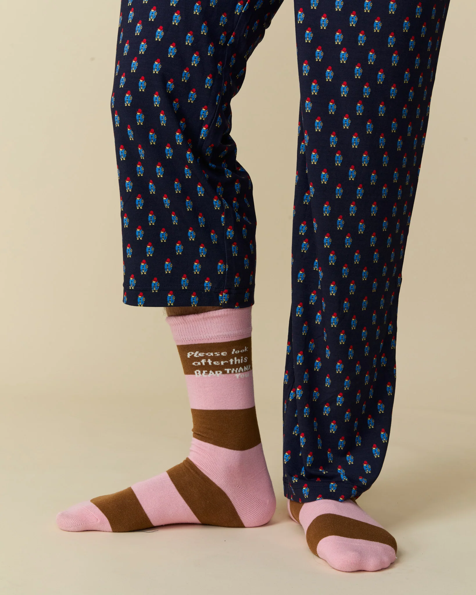Paddington Striped Socks Pink Brown Stripe - Image 3