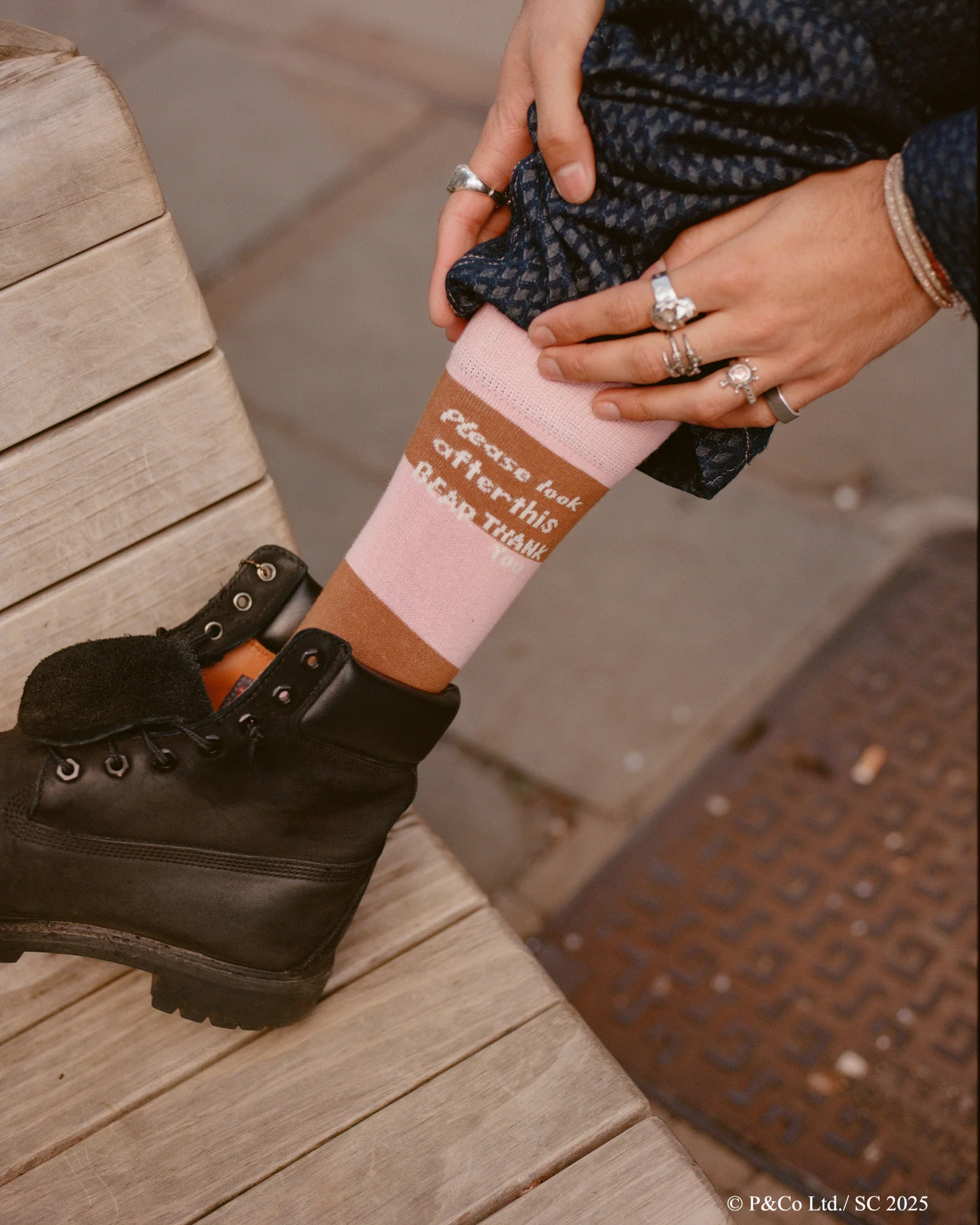 Paddington Striped Socks Pink Brown Stripe - Image 5