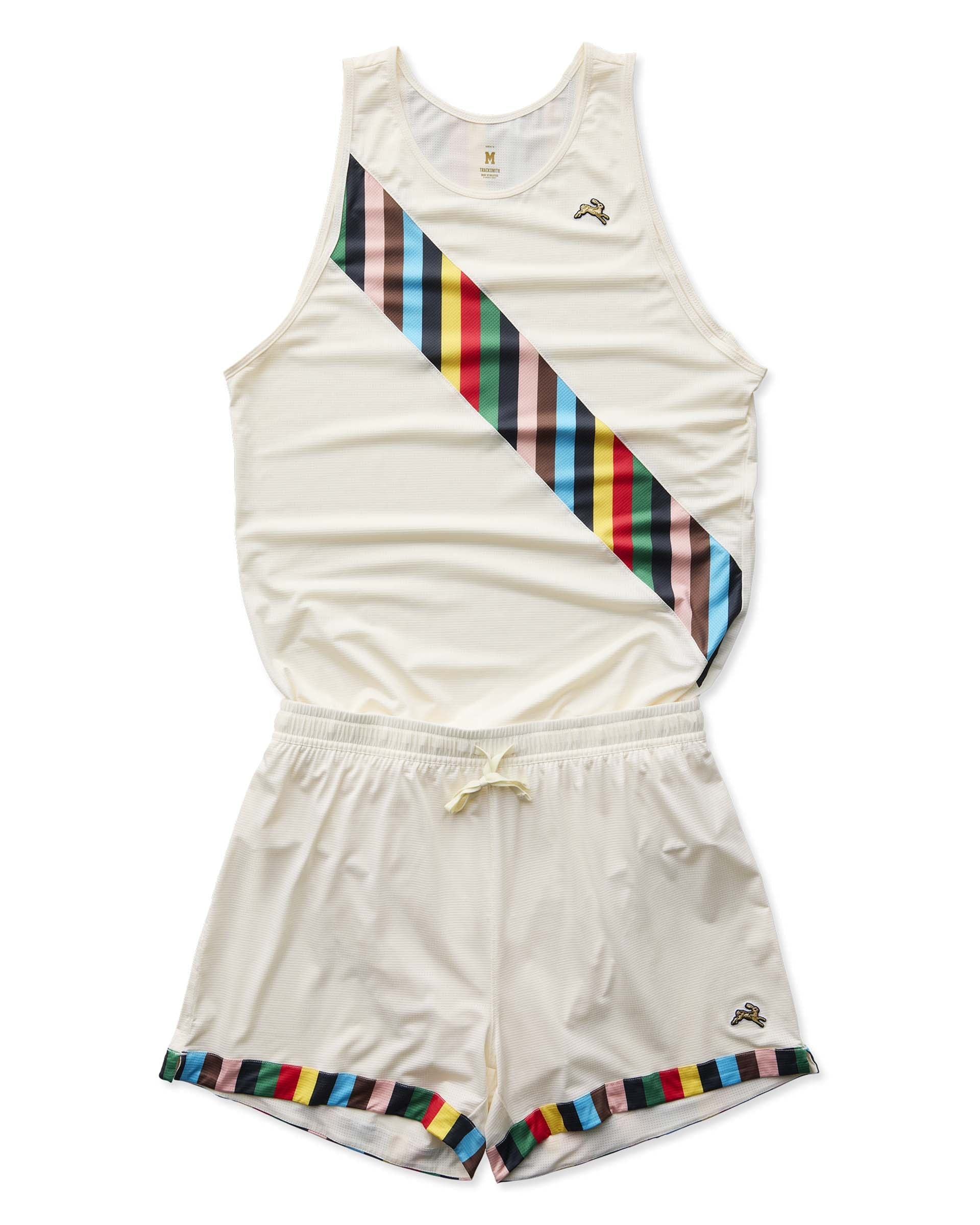 Tracksmith Men's Grand Shorts Ivory/Multi - Image 5