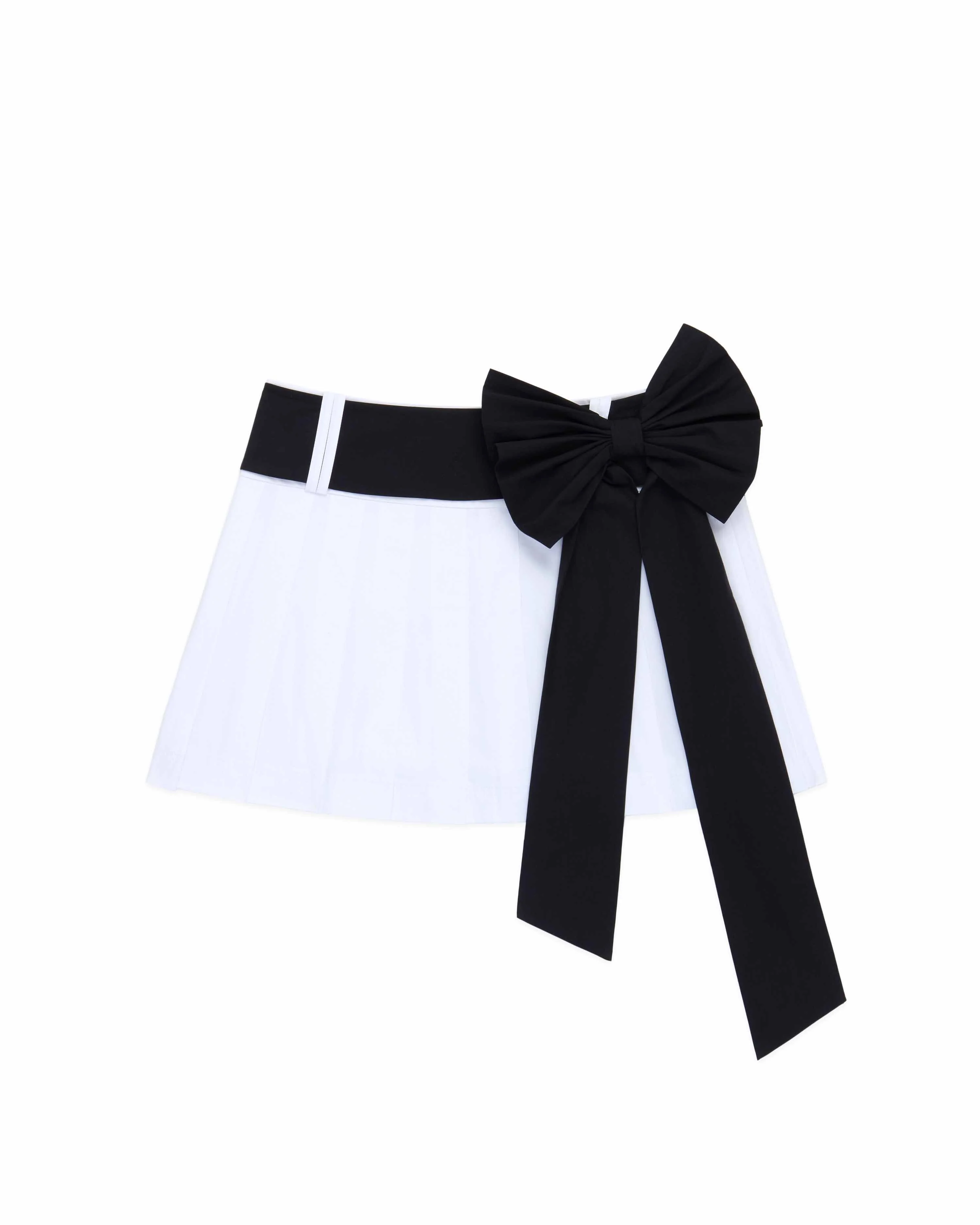 Women's Bow Pleated Skirt White - Image 2
