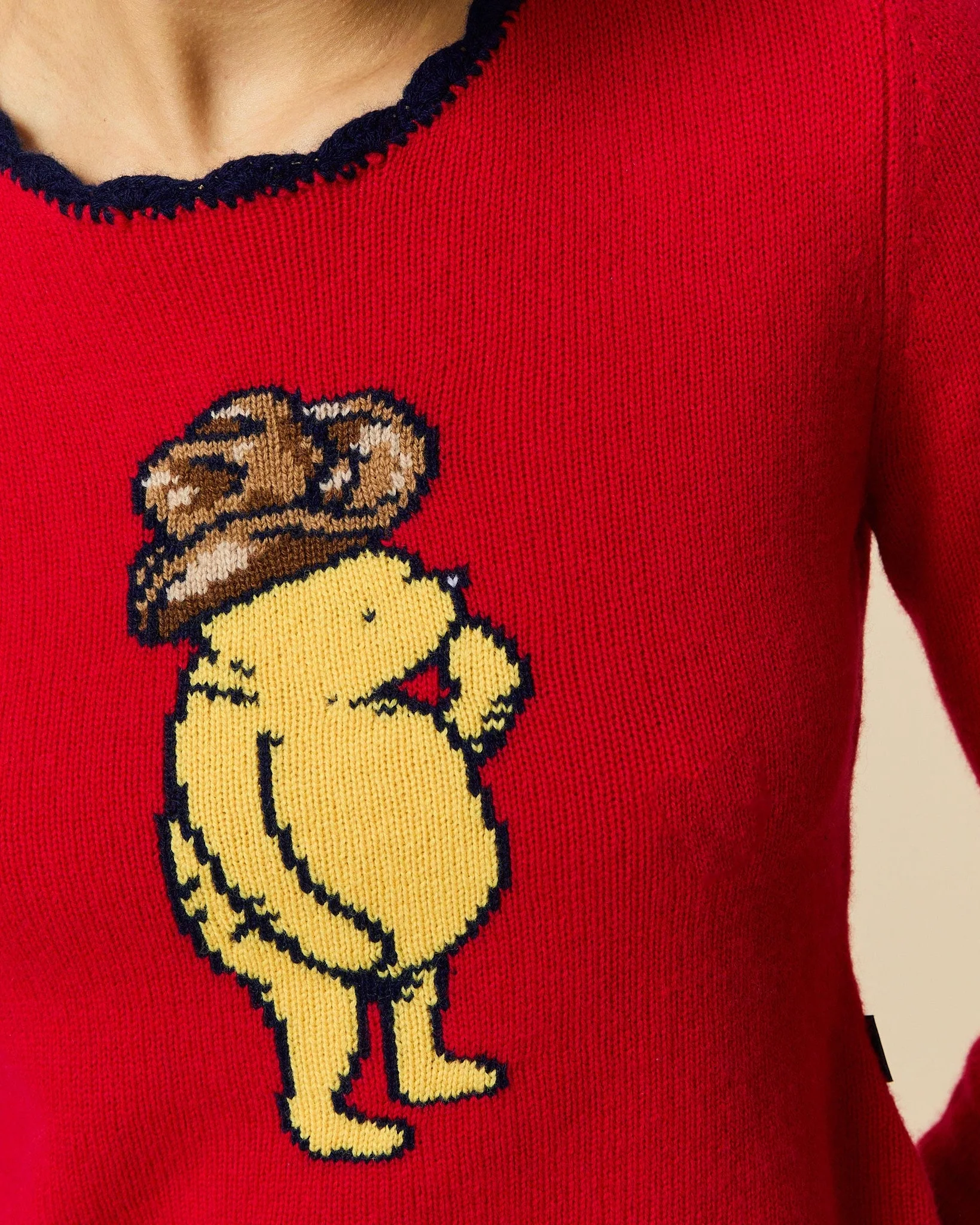 Women's Cashmere First Rodeo Pooh Sweater Red - Image 2