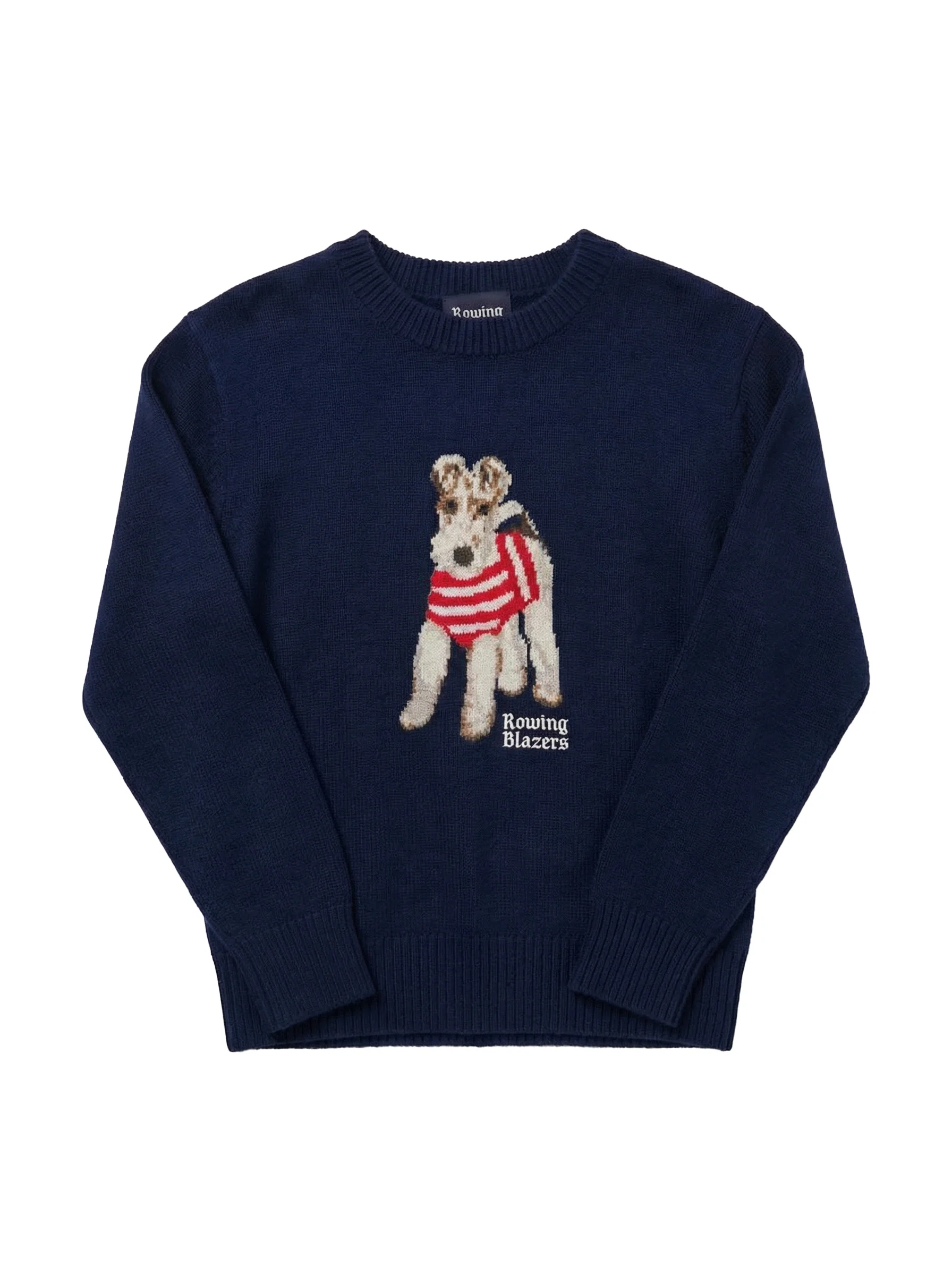 Women's Cashmere Terrier Sweater Navy - Image 6