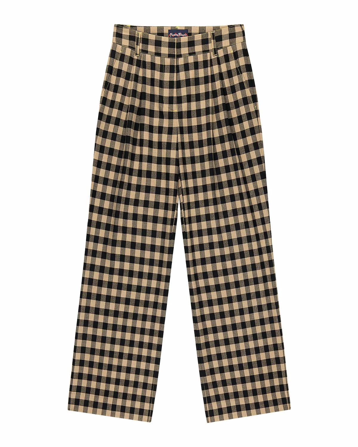 Women's Check Trousers Brown Black Check - Image 5