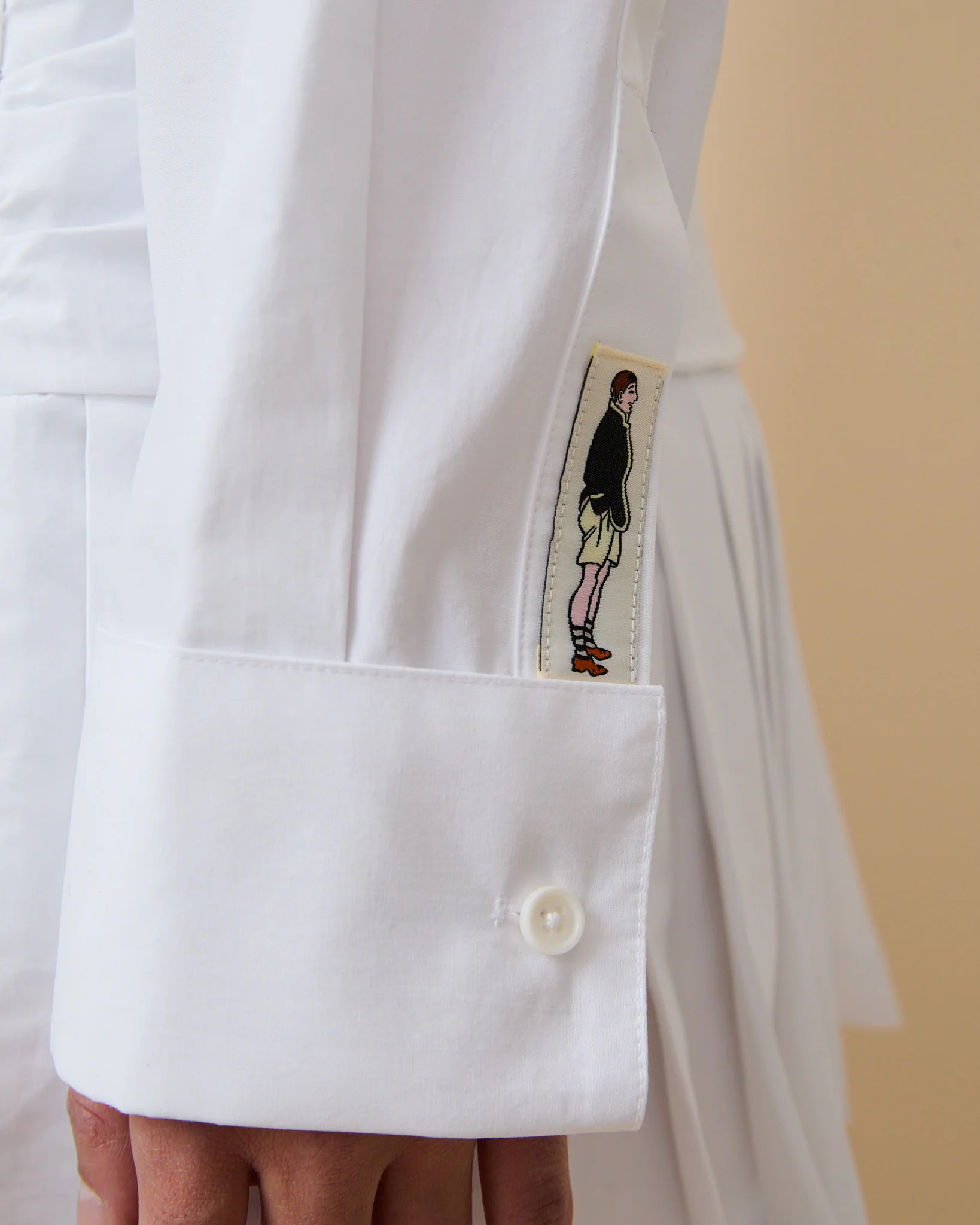 Women's Classic Button Down Pleated Shirt Dress White - Image 7