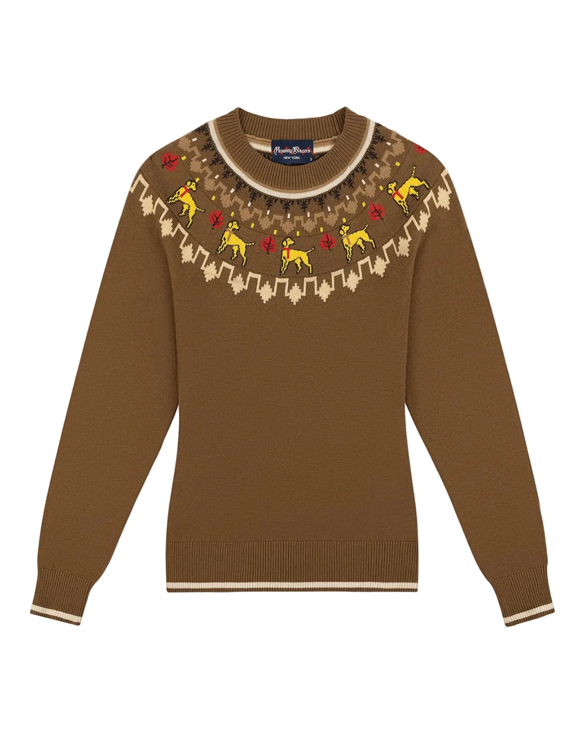 Women's Cotton Thanksgiving Fairisle Sweater Brown