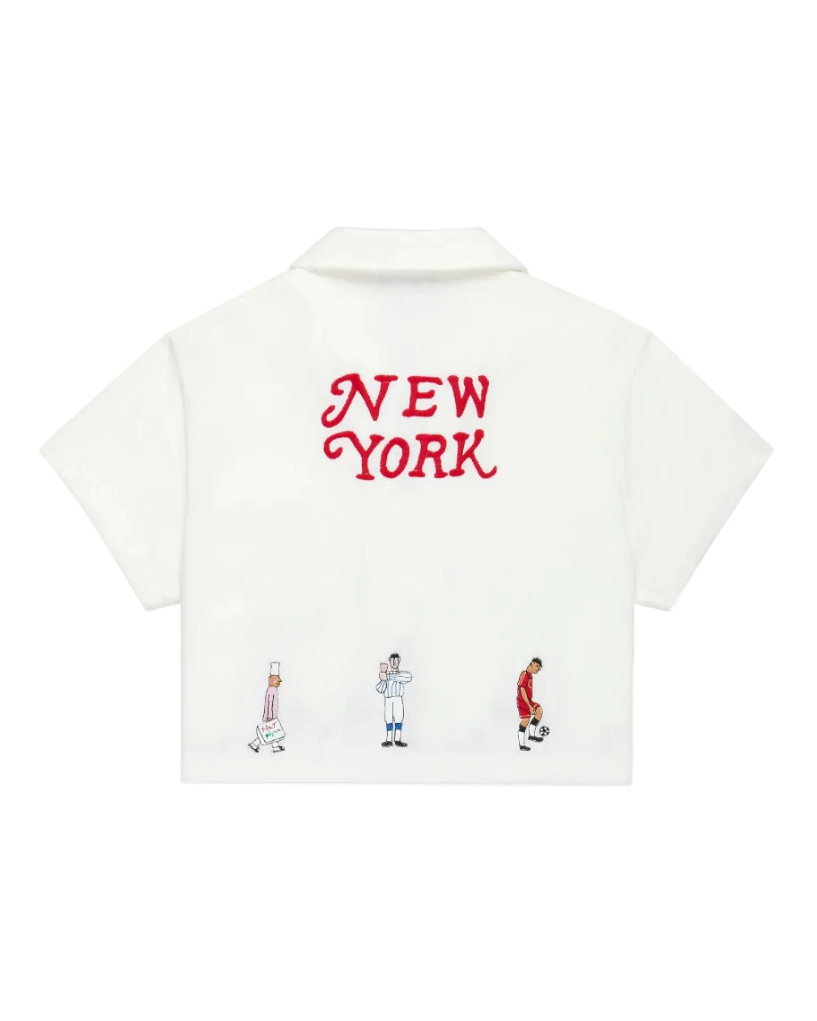 Women's Cropped Terry Zip Up Polo White - Image 7