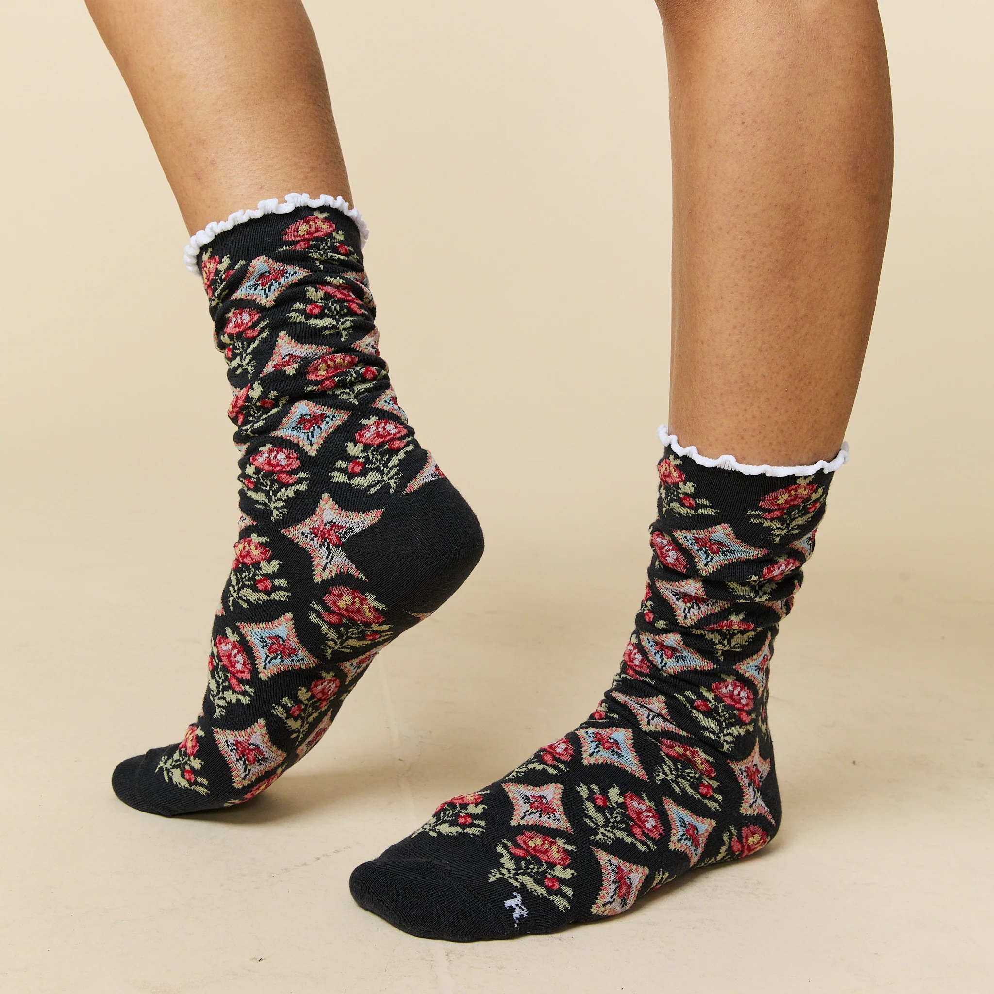 Women's Floral Socks Fall Floral - Image 3
