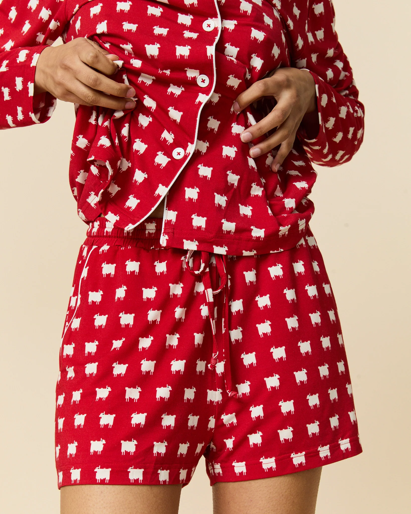 Women's Sheep Pajama Set Diana Red - Image 6