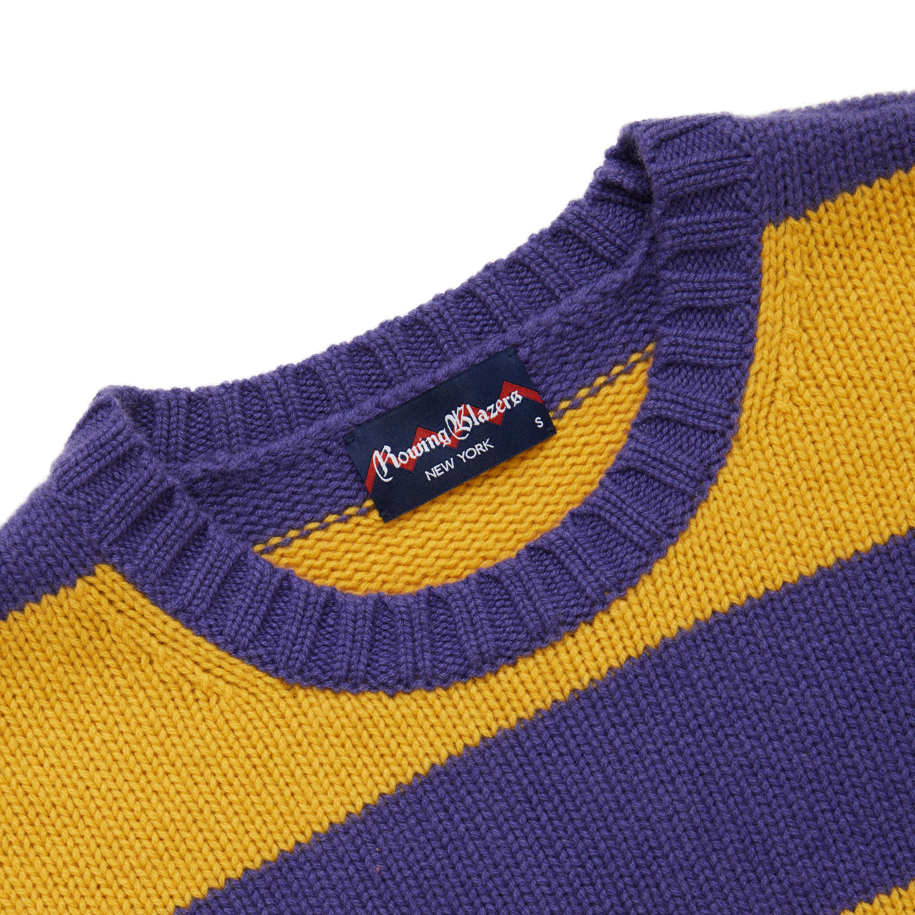 Women's Stripe Cashmere Sweater Purple Gold - Image 2