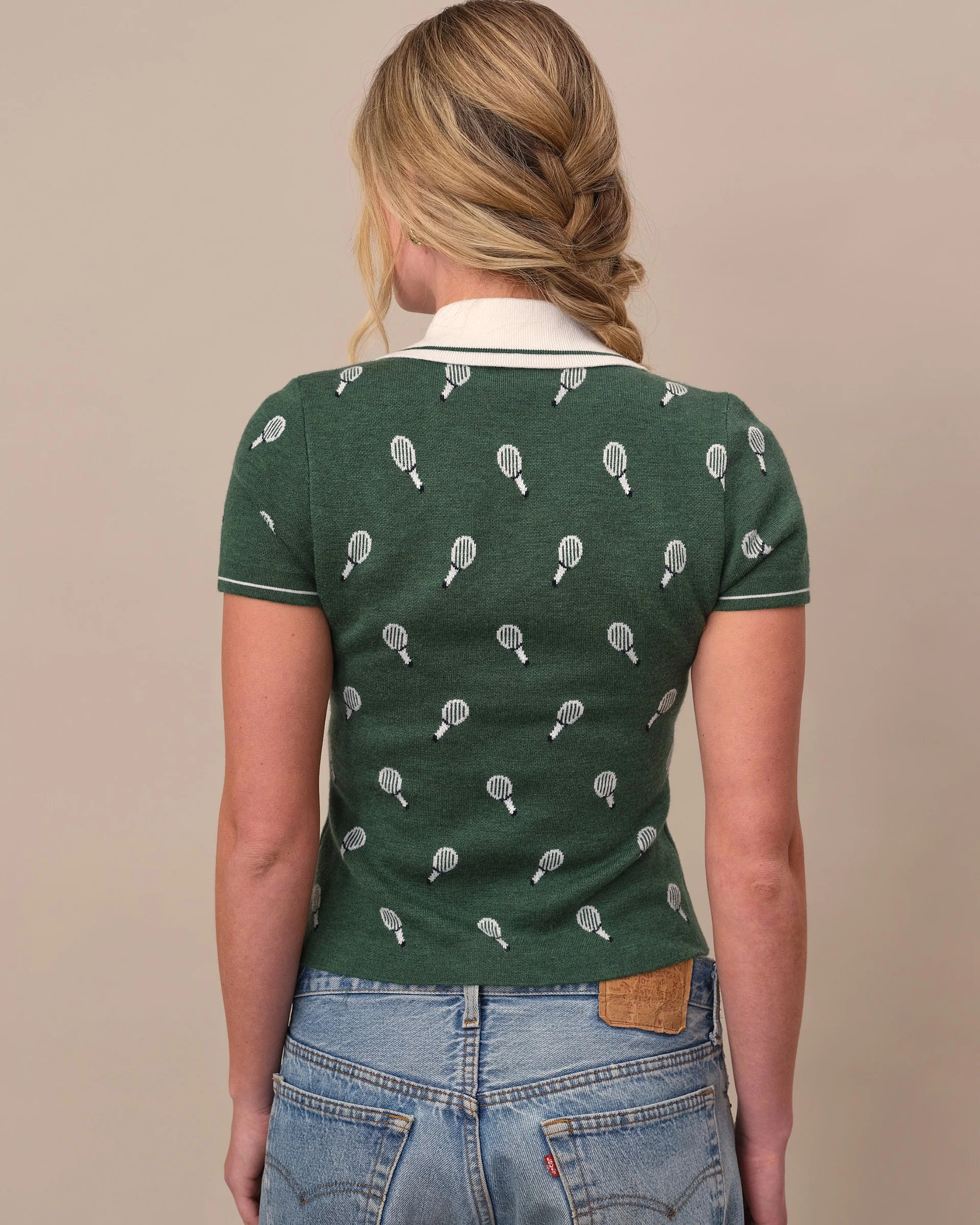 Women's Sweater Polo Green - Image 5