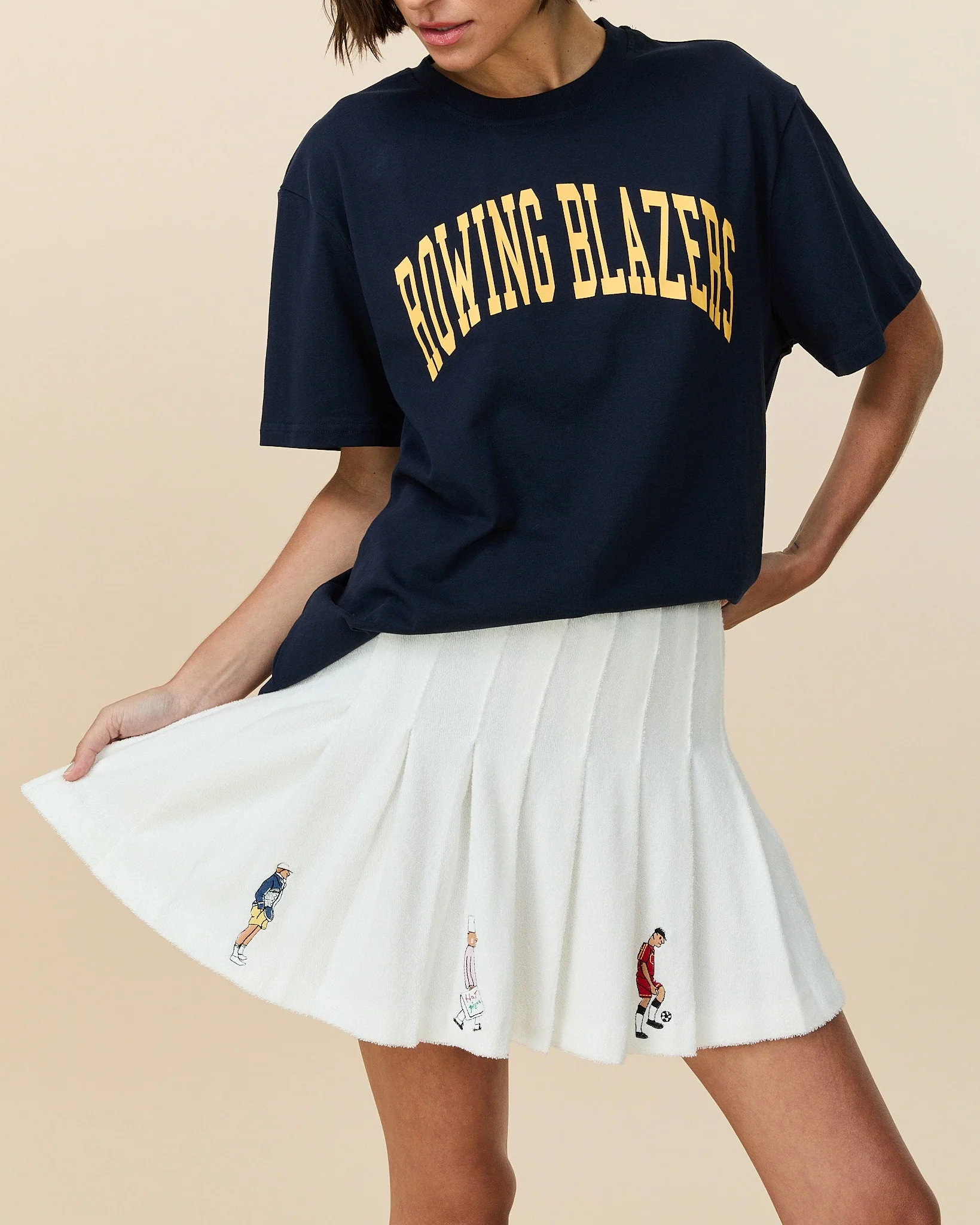 Women's Terry Pleated Skirt White - Image 6