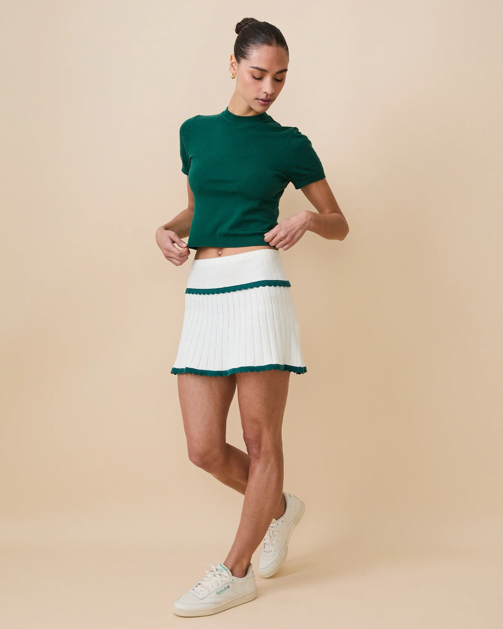 Women's Tiered Scallop Skirt White - Image 5
