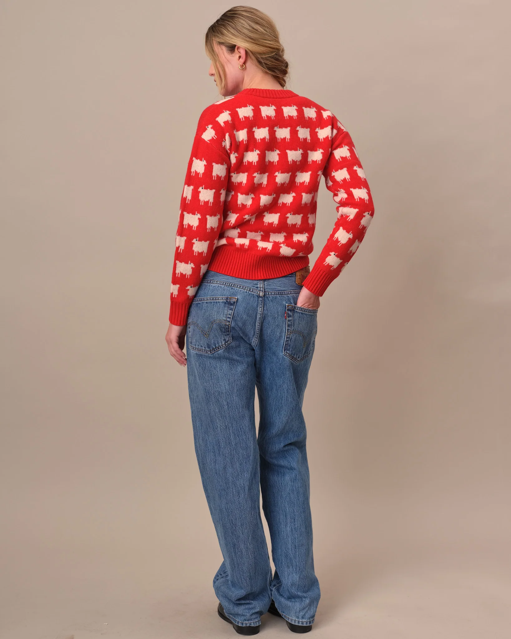 Warm & Wonderful Women's Wool "Diana Edition" Sheep Sweater - Image 4